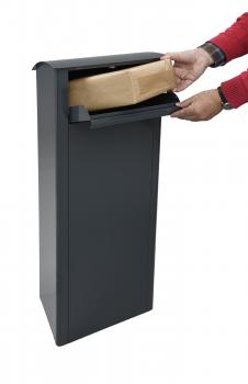 Preview: Paketbriefkasten Mefa Beech 458 Anthrazit RAL 7016 Entnahme von hinten